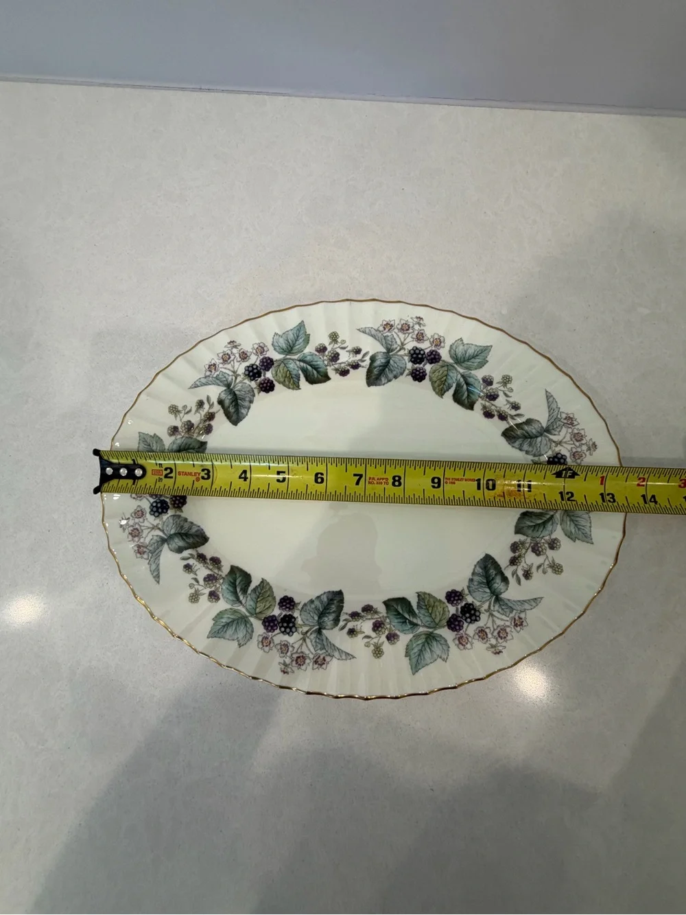 Vintage Royal Worcester oval serving platter fruits berries